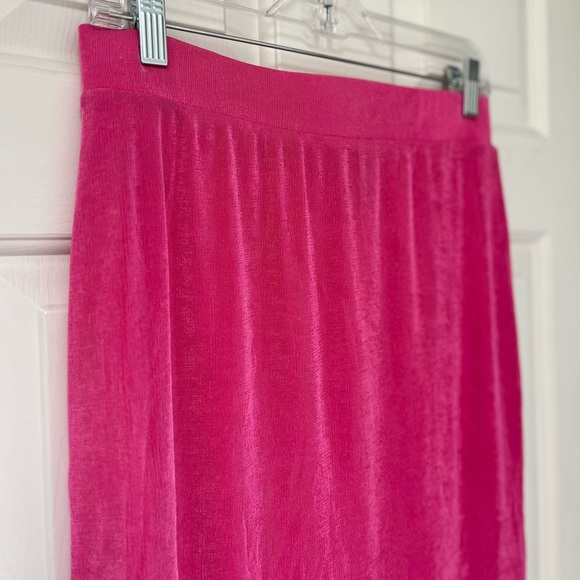 NWOT Sincerely Jules Hot Pink Metallic Midi Skirt | L - Picture 3 of 12